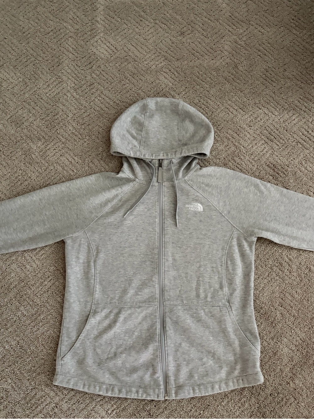 The North Face Light Gray Zip-Up Hooded Women’s Top - Picture 5 of 7
